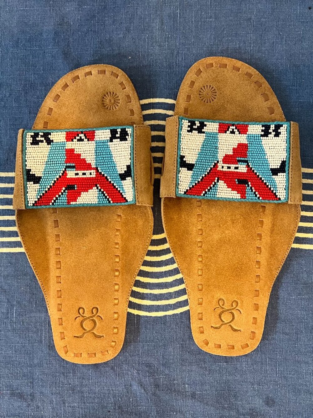 Figue Noona beaded suede slides